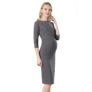 Ropa Maternidad Vestido Ejecutivo Liso