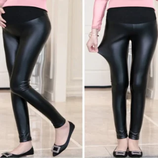 Ropa Maternidad Leggings Tipo Cuero