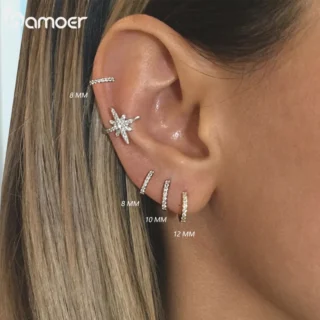 Joyas  Plata 925 Argollas Brillantes
