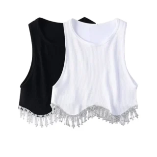 Polera con Flecos Brillantes