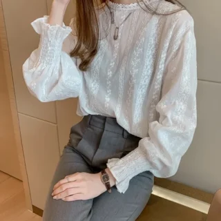 Blusa Blanca Manga Larga